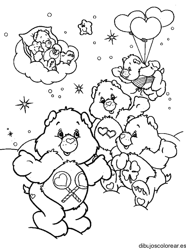 Dibujo de los osos cariñosos jugando para colorear