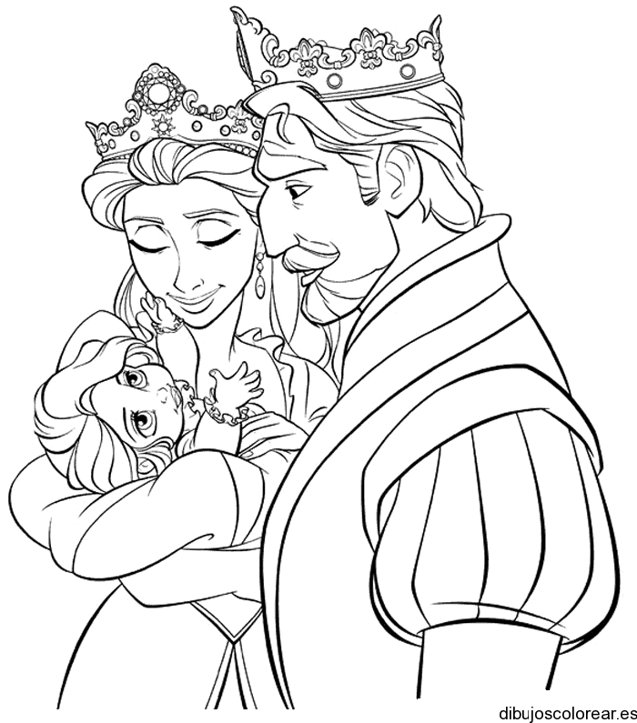 Dibujo de los padres de rapunzel para colorear