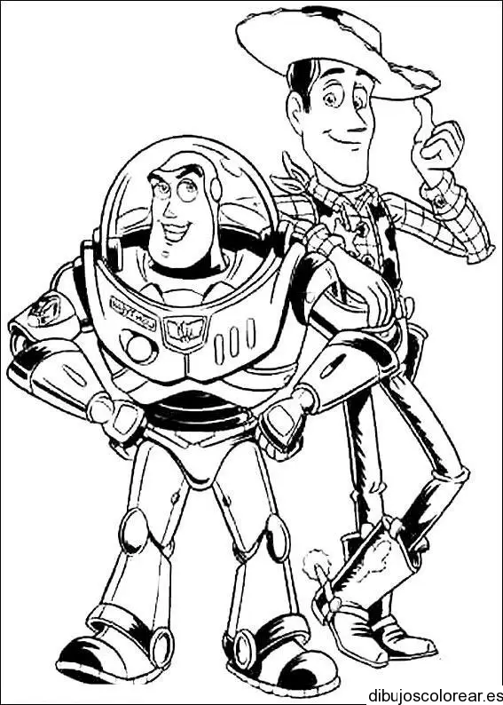 Dibujo de los protagonistas de Toy Story para colorear