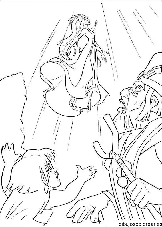 Dibujo de los tres reyes magos con un regalo para colorear