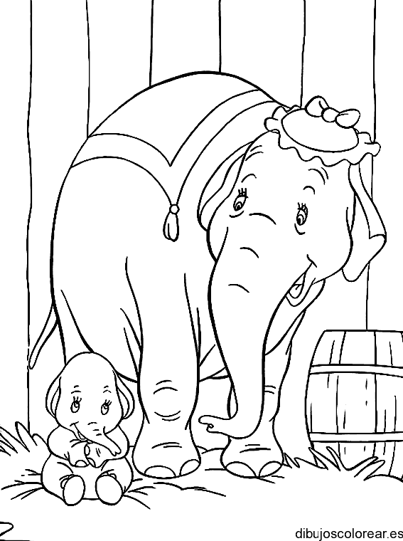 Dibujo de mamá Dumbo para colorear