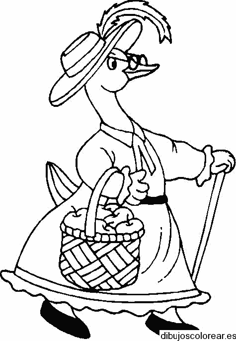 Dibujo de mamá ganso para colorear