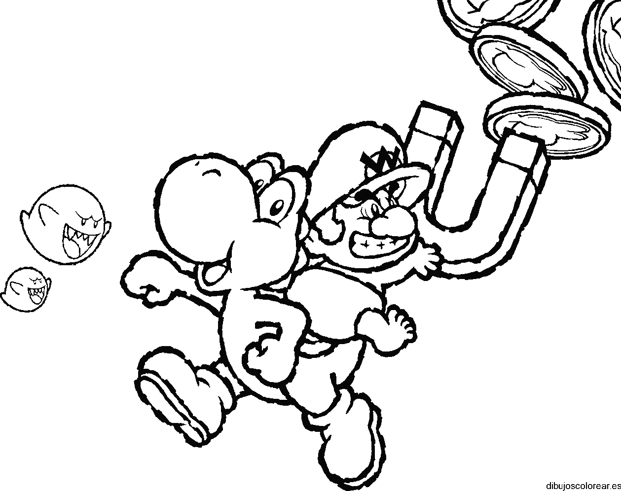 Dibujo de Mario Bros con un imán para colorear