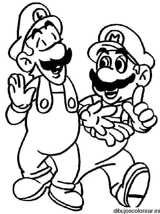 Dibujo de Mario Bros de paseo para colorear