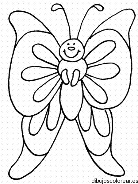 Dibujo de mariposa sonriendo para colorear