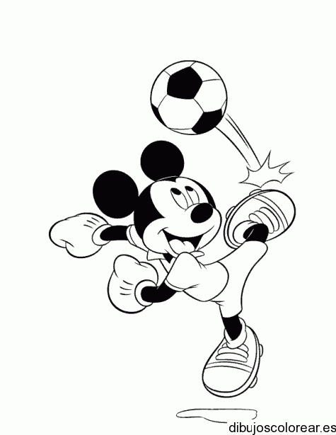 Dibujo de Mickey jugando a la pelota para colorear