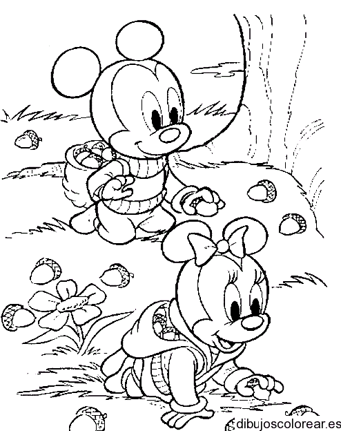 Dibujo de Mickey Mouse baby para colorear
