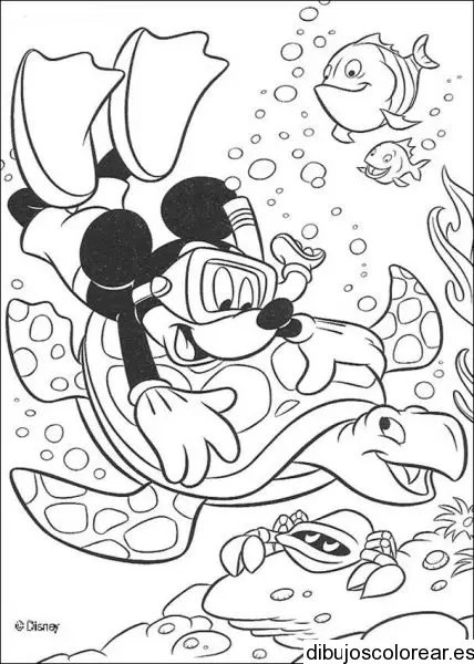 Dibujo de Mickey Mouse buzo para colorear