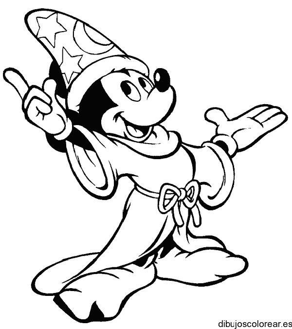 Dibujo de Mickey Mouse en Fantasía para colorear