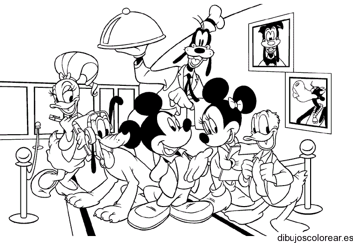 Dibujo de Mickey Mouse en fotografía para colorear