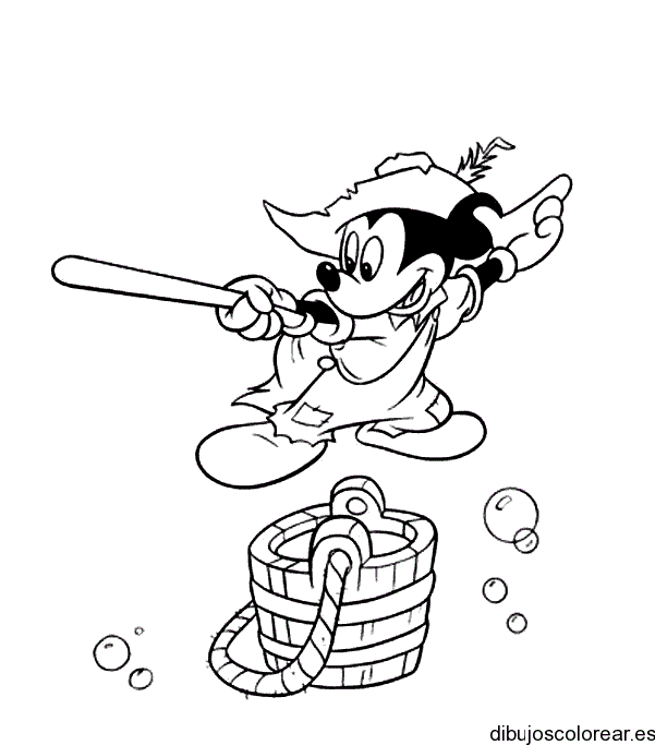 Dibujo de Mickey Mouse jugando para colorear