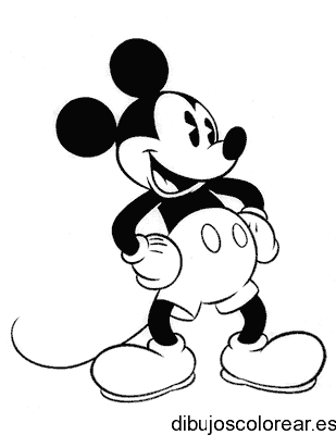 Dibujo de Mickey Mouse sonriendo para colorear