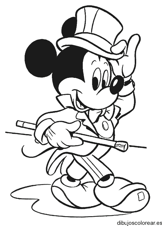 Dibujo de Mickey Mouse vestido de mago para colorear