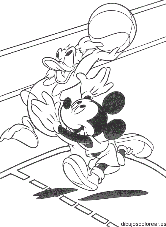 Dibujo de Mickey Mouse y Pato Donald para colorear