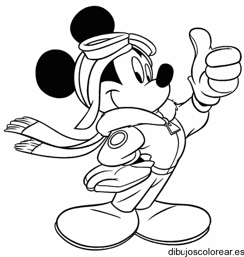 Dibujo de Mickey paracaidista para colorear