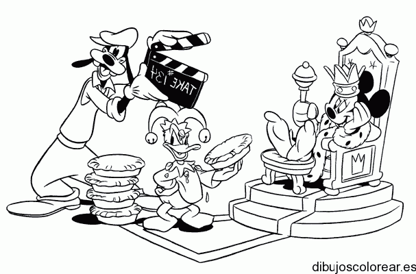 Dibujo de Mickey y Donald actores para colorear