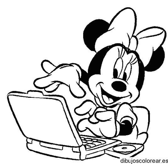 Dibujo de Minnie en el ordenador para colorear