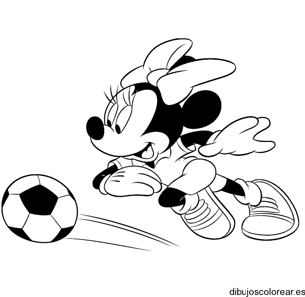 Dibujo de Minnie jugando a la pelota para colorear