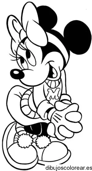 Dibujo de Minnie Mouse sonriendo para colorear
