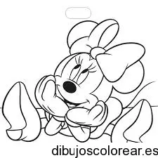 Dibujo de Minnie soñando para colorear