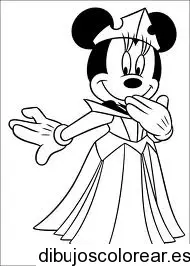 Dibujo de Minnie vestida de princesa para colorear