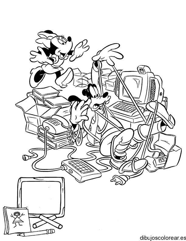 Dibujo de Minnie y Tribilin para colorear
