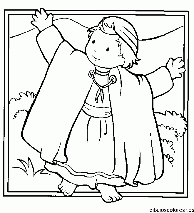 Dibujo de Moisés de niño para colorear
