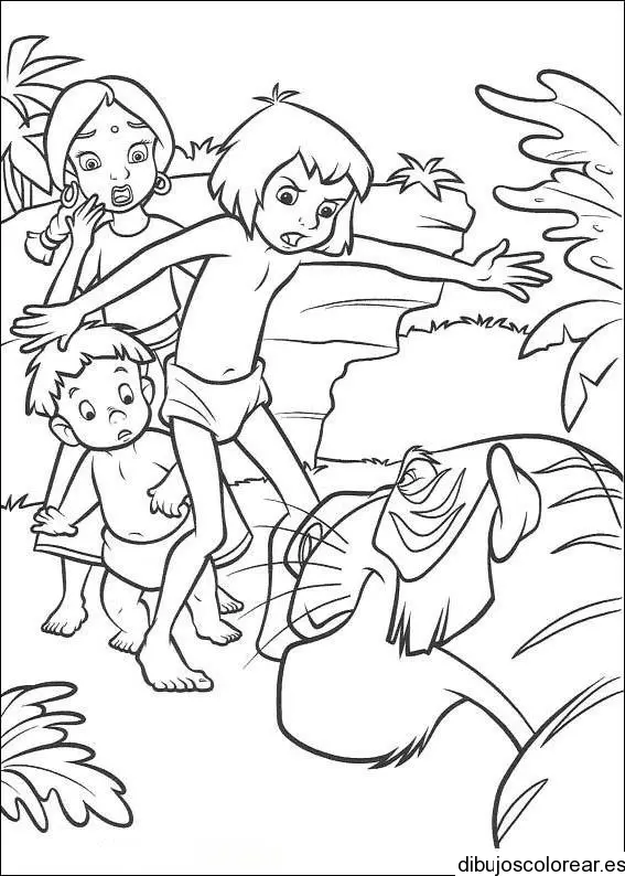 Dibujo de Mowgli enfadado para colorear