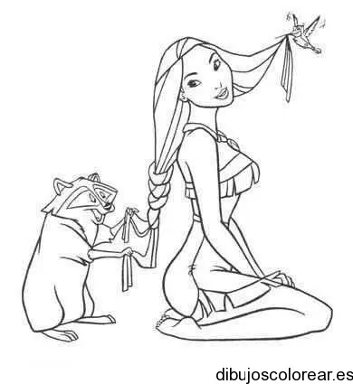 Dibujo de Mulán peinándose para colorear