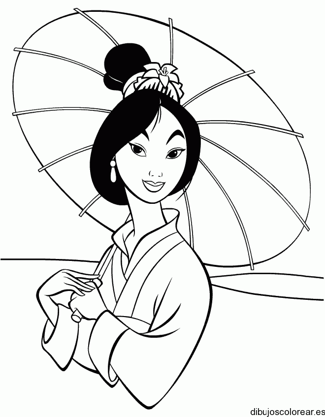 Dibujo de Mulan para colorear