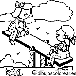 Dibujo de niñas jugando para colorear