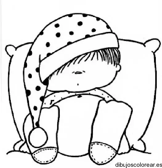 Dibujo de niño durmiendo para colorear