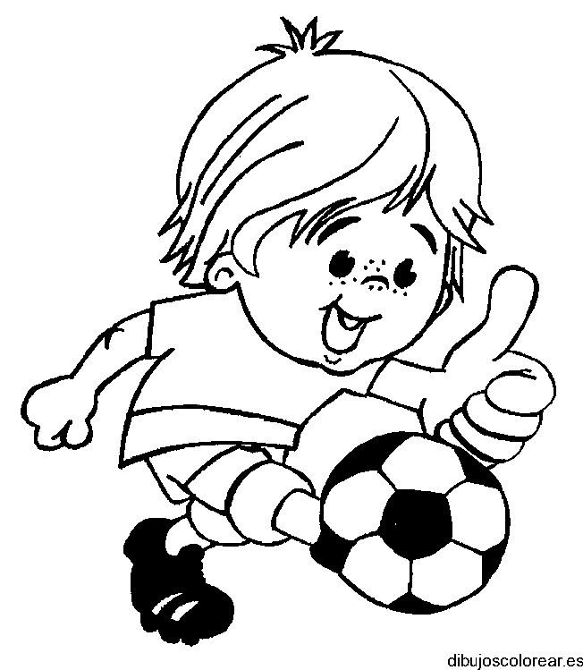 Dibujo de niño futbolista para colorear