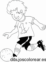 Dibujo de niño futbolista para colorear