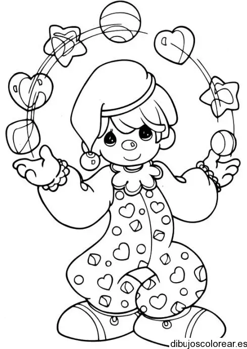 Dibujo de niño haciendo malabares para colorear