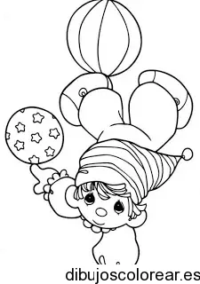 Dibujo de niño malabarista para colorear