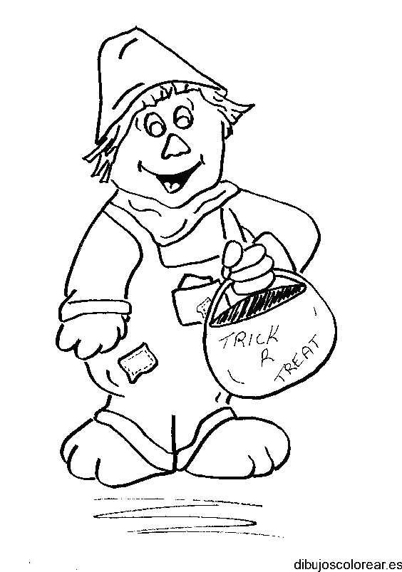 Dibujo de niño recogiendo dulces para colorear