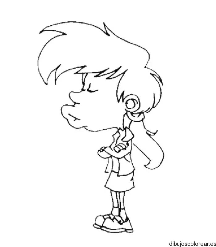Dibujo de niño silbando para colorear
