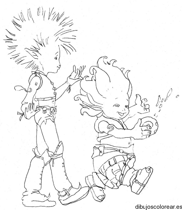 Dibujo de niños de los minimoys para colorear