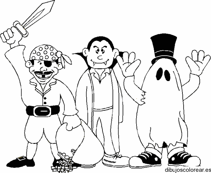 Dibujo de niños disfrazados para colorear