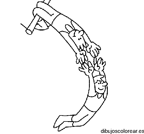 Dibujo de niños trapecistas para colorear