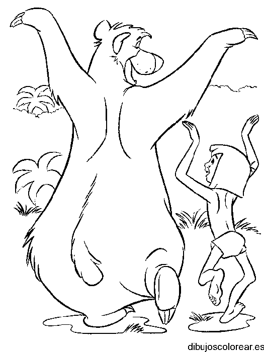 Dibujo de oso bailarín para colorear