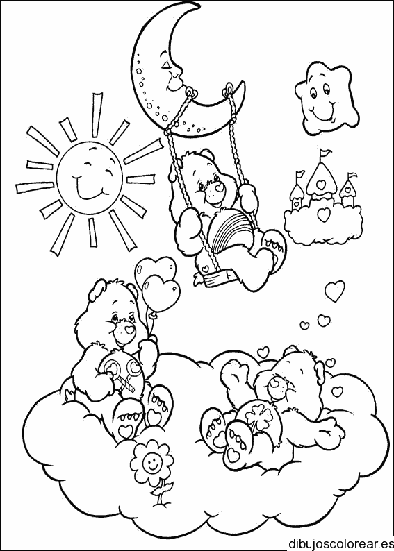Dibujo de osos cariñosos jugando para colorear