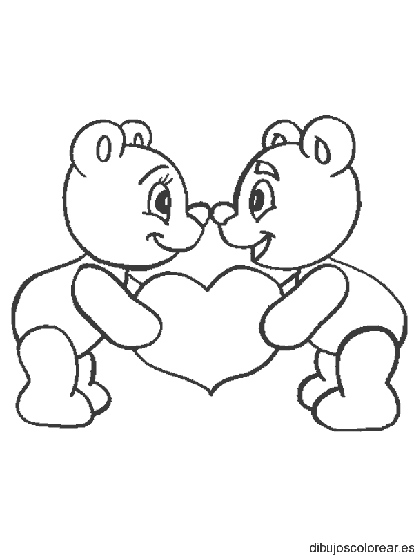 Dibujo de osos enamorados para colorear