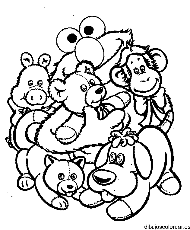 Dibujo de osos y perros para colorear