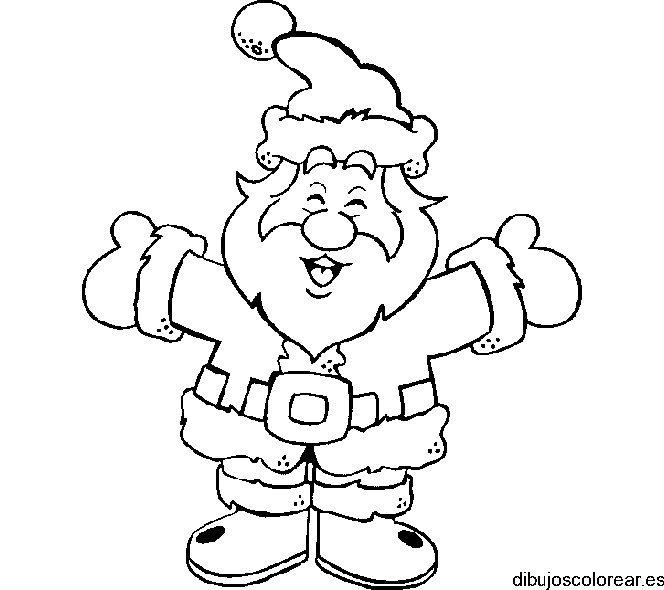 Dibujo de Papá Noel riendo para colorear