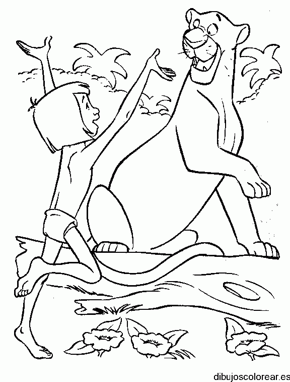 Dibujo de pasaje del libro de la Selva para colorear