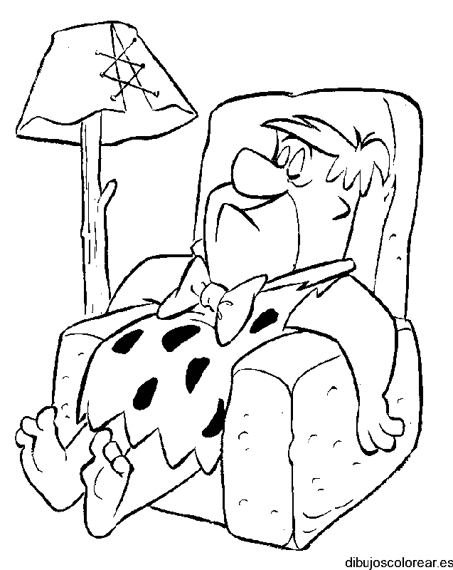 Dibujo de Pedro Picapiedra durmiendo para colorear
