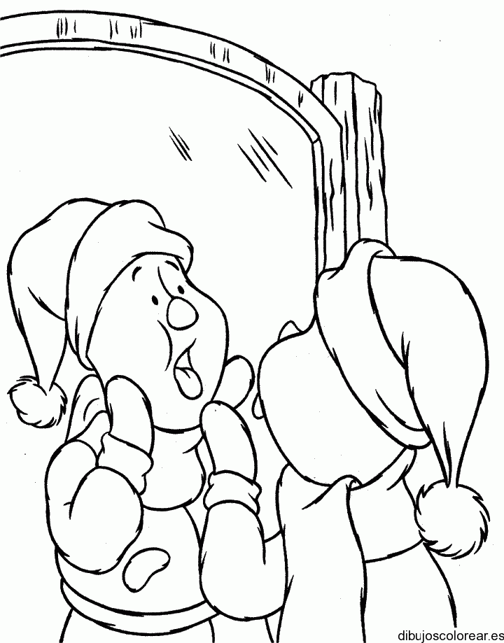 Dibujo de Piglet en el espejo para colorear