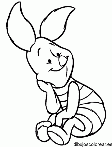 Dibujo de Piglet sonriendo para colorear